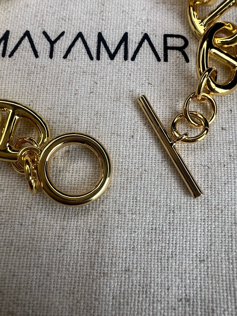MAYAMAR 24k Gold Link Chain Bracelet NWOT - Picture 3 of 4